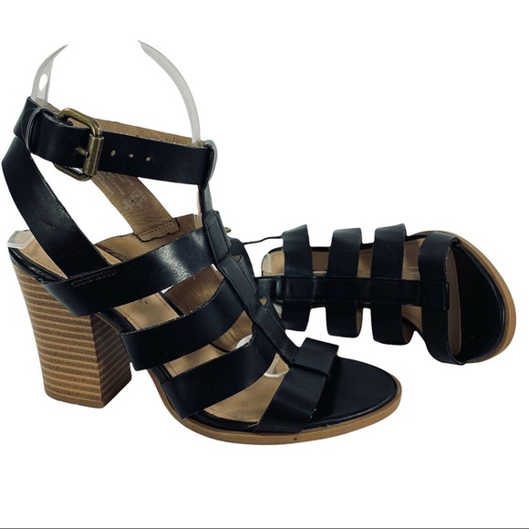 American Eagle Womens Heels Sandals Black Block size Ankle Strap Adjustable - Picture 2 of 5